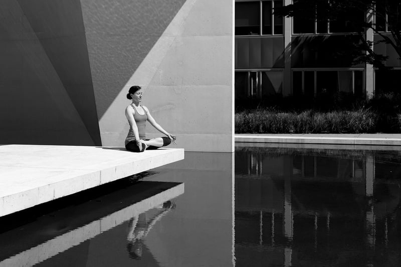 Woman practicing breathing exercise